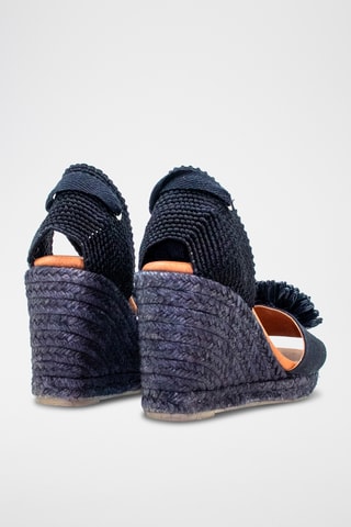 Leren Sandalen met Sleehak - Zwart