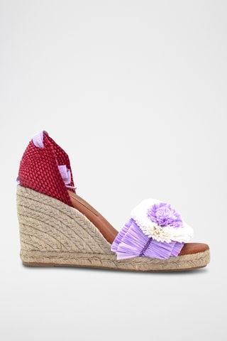 Leren Sandalen met Sleehak - Paars