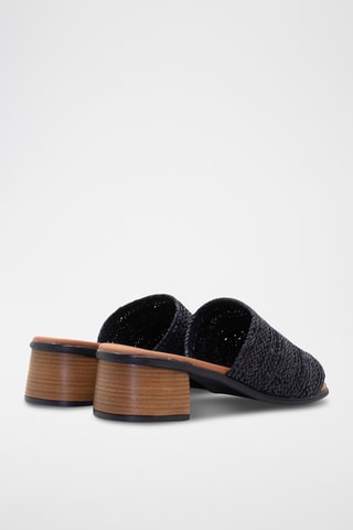 Muiltjes met Hak Moon - Zwart