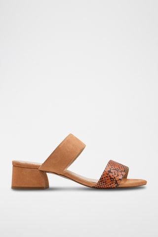 Nubuck Muiltjes met Hak - Nude