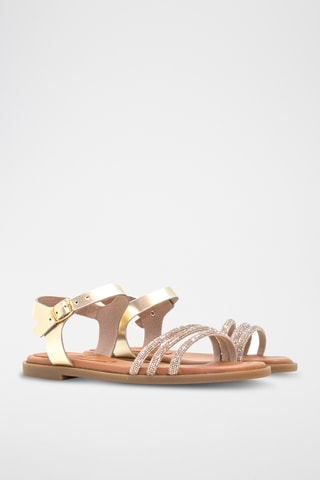 Leren Sandalen - Zilverkleurig