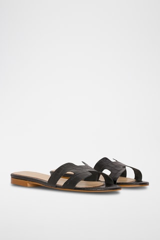 Leren Muiltjes Annetta - Zwart