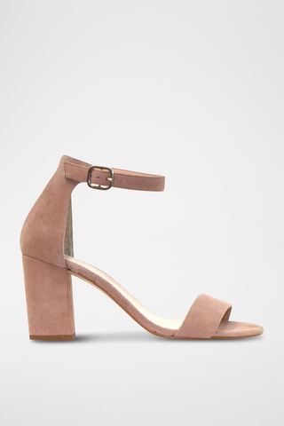 Nubuck Sandalen met Hak Enya - Nude