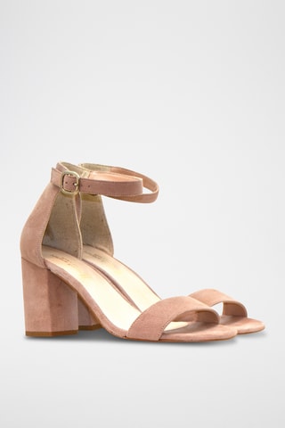Nubuck Sandalen met Hak Enya - Nude