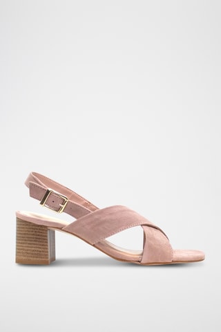 Nubuck Sandalen met Hak Gala - Nude