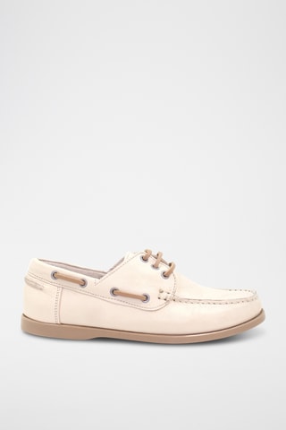 Nappaleren Bootschoenen - Ecru