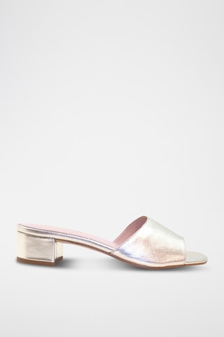 Nappaleren Muiltjes met Hak Rita - Zilverkleurig