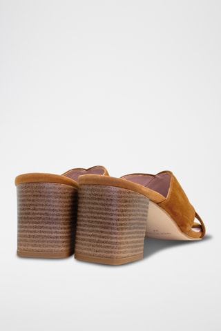 Nubuck Muiltjes met Hak Zoe - Bruin