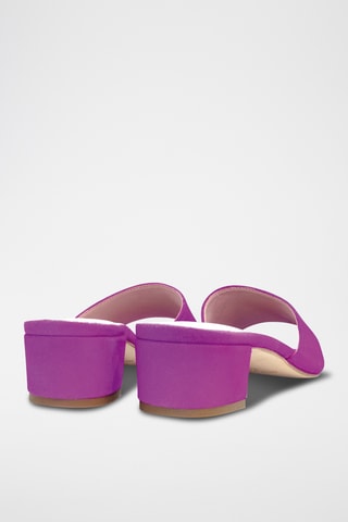 Nubuck Muiltjes met Hak Rita - Roze