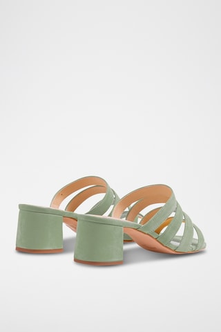 Nubuck Muiltjes met Hak - Kaki