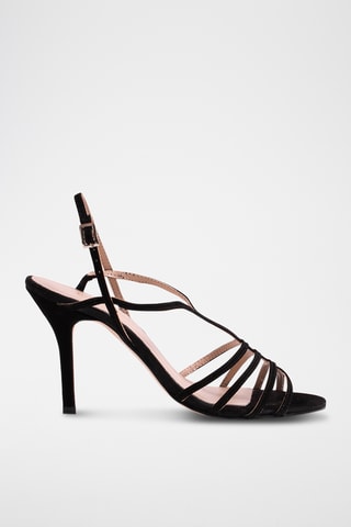 Nubuck Sandalen met Hak - Zwart