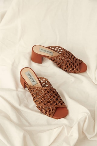 Leren Muiltjes met Hak - Bruin