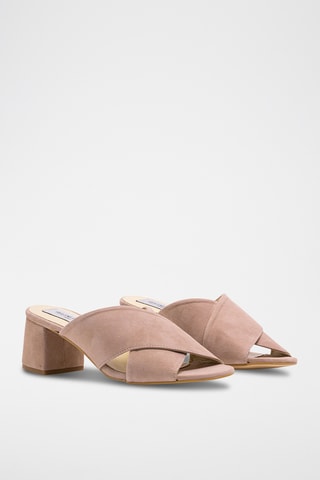 Nubuck Muiltjes met Hak - Nude