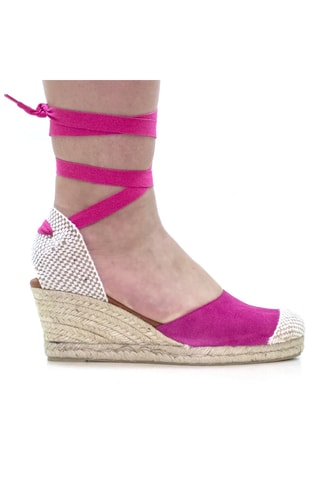 Nubuck Sandalen met Sleehak Martina - Fuchsia