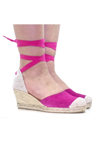 Nubuck Sandalen met Sleehak Martina - Fuchsia
