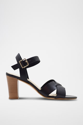 Leren Sandalen met Hak Beata - Zwart