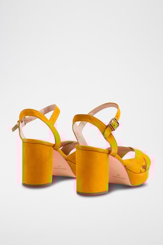 Nubuck Sandalen met Hak - Geel