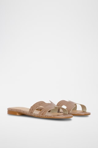 Leren Muiltjes Annetta - Taupe