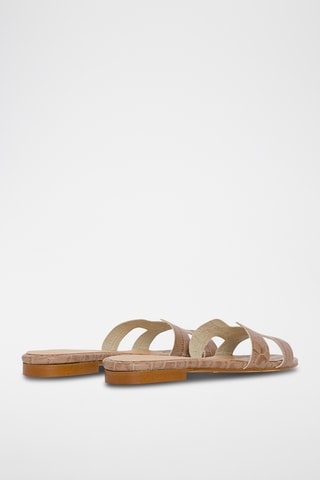 Leren Muiltjes Annetta - Taupe