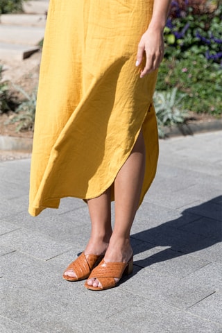 Leren Muiltjes met Hak - Bruin