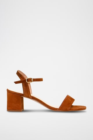 Nubuck Sandalen met Hak Elba - Bruin