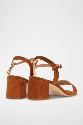 Nubuck Sandalen met Hak Elba - Bruin