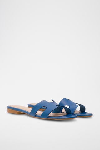 Leren Muiltjes Annetta - Blauw