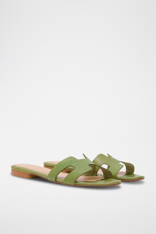 Leren Muiltjes Annetta - Groen