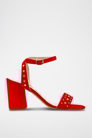 Nubuck Sandalen met Hak Elite - Oranje