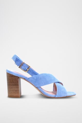 Nubuck Sandalen met Hak Goldie - Blauw