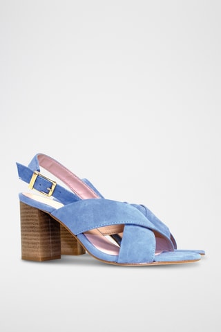 Nubuck Sandalen met Hak Goldie - Blauw