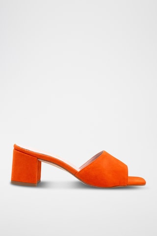 Nubuck Muiltjes met Hak Rumba - Oranje