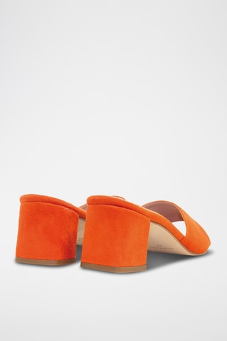 Nubuck Muiltjes met Hak Rumba - Oranje