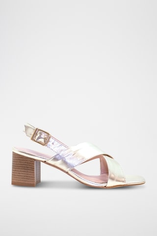 Leren Sandalen met Hak Gala - Zilverkleurig