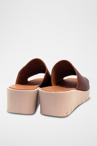 Leren Muiltjes met Sleehak - Bruin