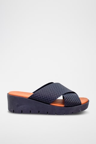 Leren Muiltjes met Sleehak - Zwart