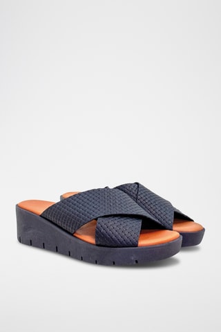 Leren Muiltjes met Sleehak - Zwart