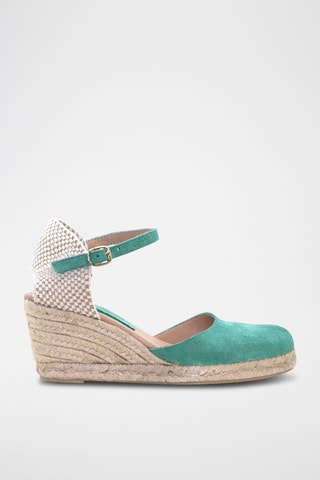 Nubuck Espadrilles met Sleehak Nira - Blauw