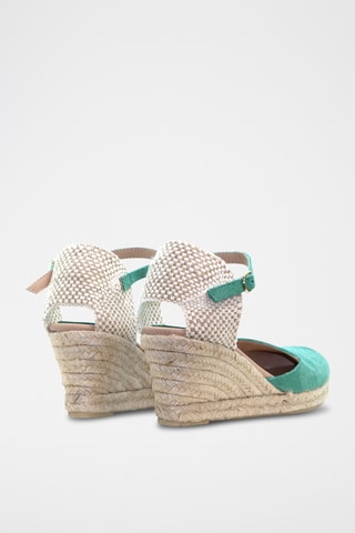Nubuck Espadrilles met Sleehak Nira - Blauw