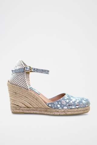 Nubuck Espadrilles met Sleehak Nuria - Grijs