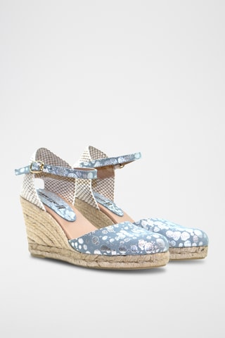 Nubuck Espadrilles met Sleehak Nuria - Grijs
