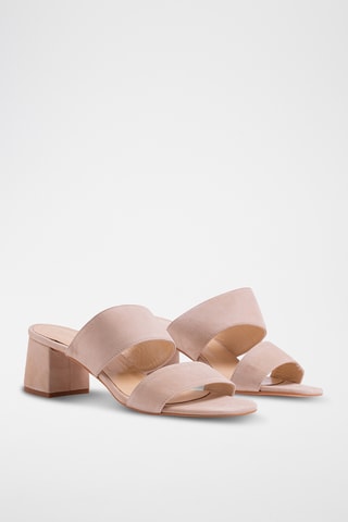 Nubuck Muiltjes met Hak - Nude