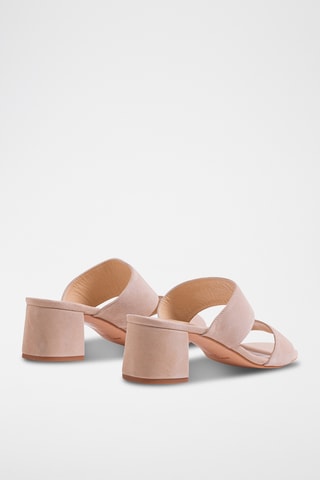 Nubuck Muiltjes met Hak - Nude