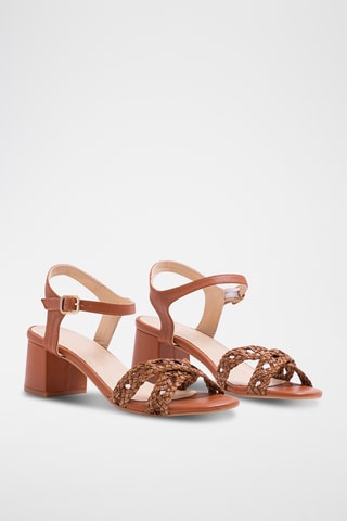 Leren Sandalen met Hak - Bruin