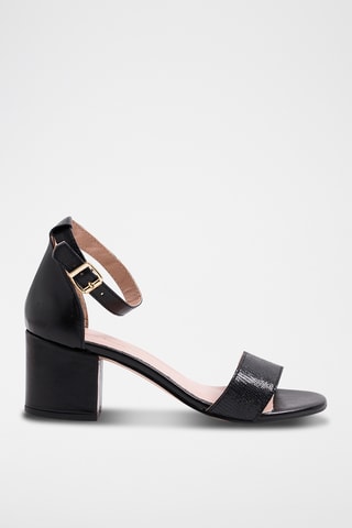 Leren Sandalen met Hak - Zwart