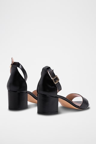 Leren Sandalen met Hak - Zwart