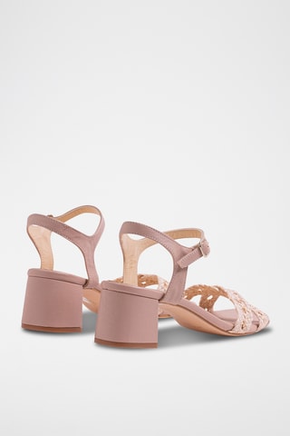 Leren Sandalen met Hak - Nude