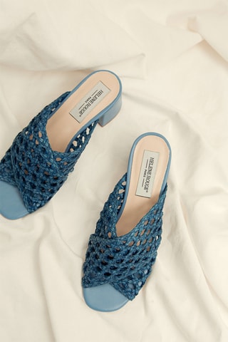 Nubuck Muiltjes met Hak - Blauw