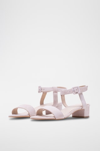 Nubuck Sandalen met Hak - Nude