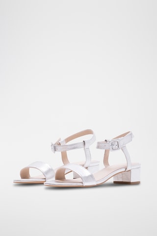 Leren Sandalen met Hak Eclat - Zilverkleurig